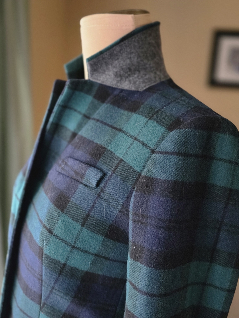 J.Crew Factory Black Watch Plaid Schoolboy Blazer Size 4 Petite Dark Academia - Picture 5 of 15